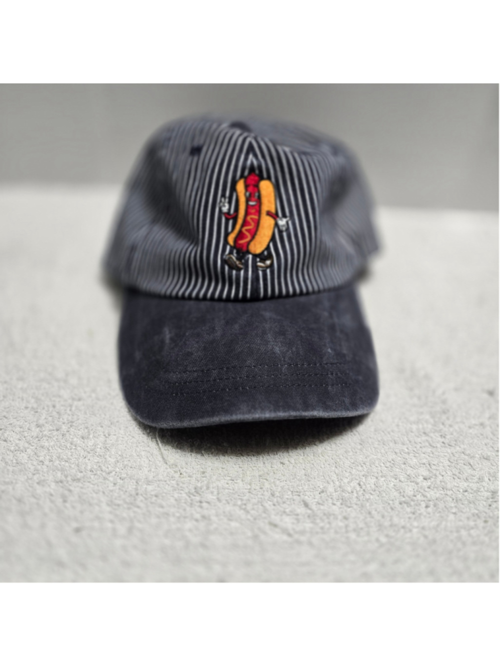 Unisex Unbranded Hot Dog Graphic Baseball Cap One Size Black White